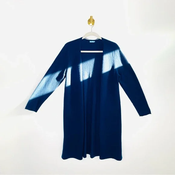 Minimalist | J McLaughlin 100% Cashmere Cardigan | Deep Blue Long Duster | XL - Picture 2 of 16